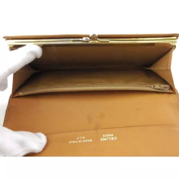 Celine long wallet macadam beige PVC x leather Authentic USED - Picture 5 of 11